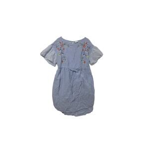 Ava & Viv Women 4X SHIRT DRESS Embroidered Blue Cottagecore Beach Resort New